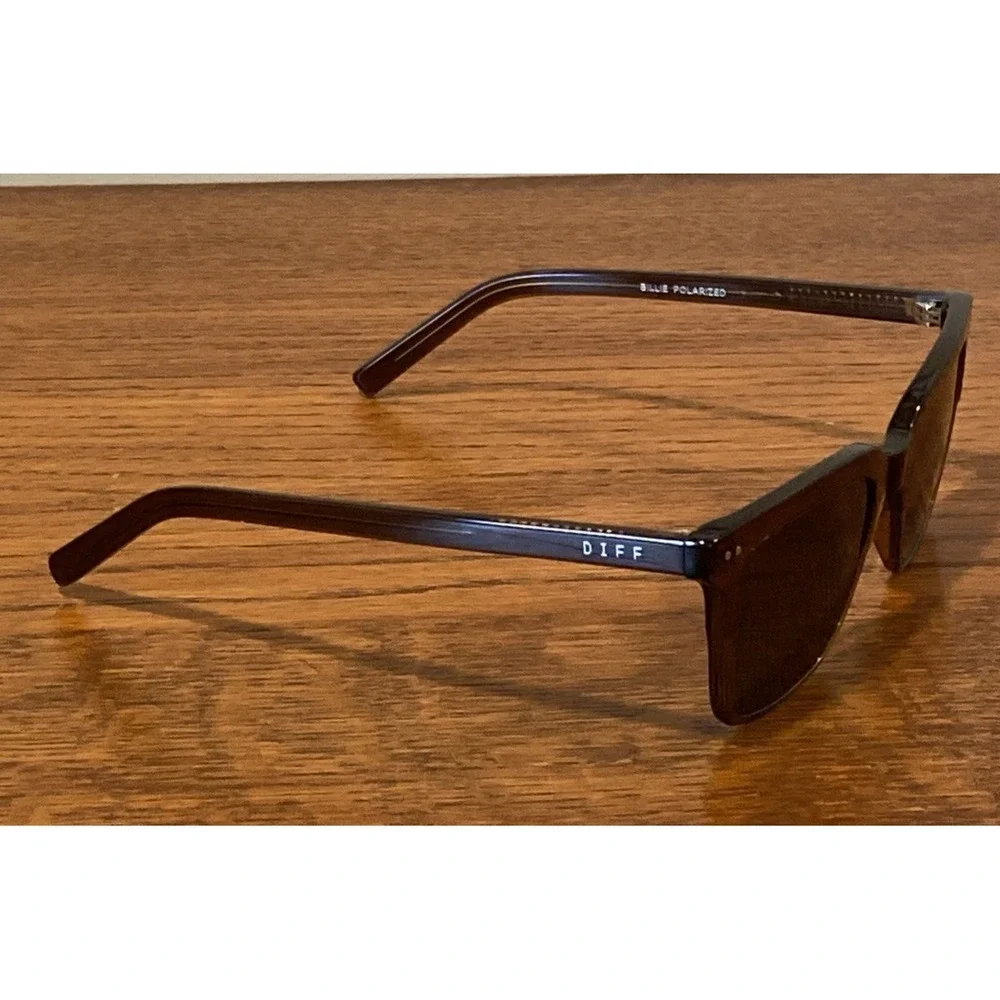 DIFF Billie Polarized Brown Sunglasses Unisex Square WS-GR143P 52-20-145